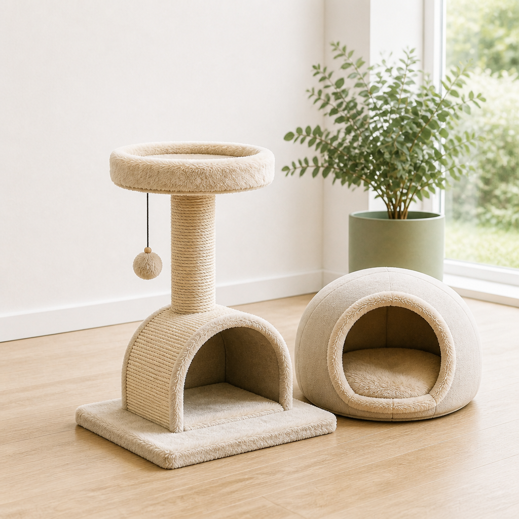 Plush Cat Cave Bed